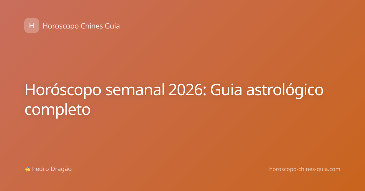 Horóscopo semanal 2026: Guia astrológico completo